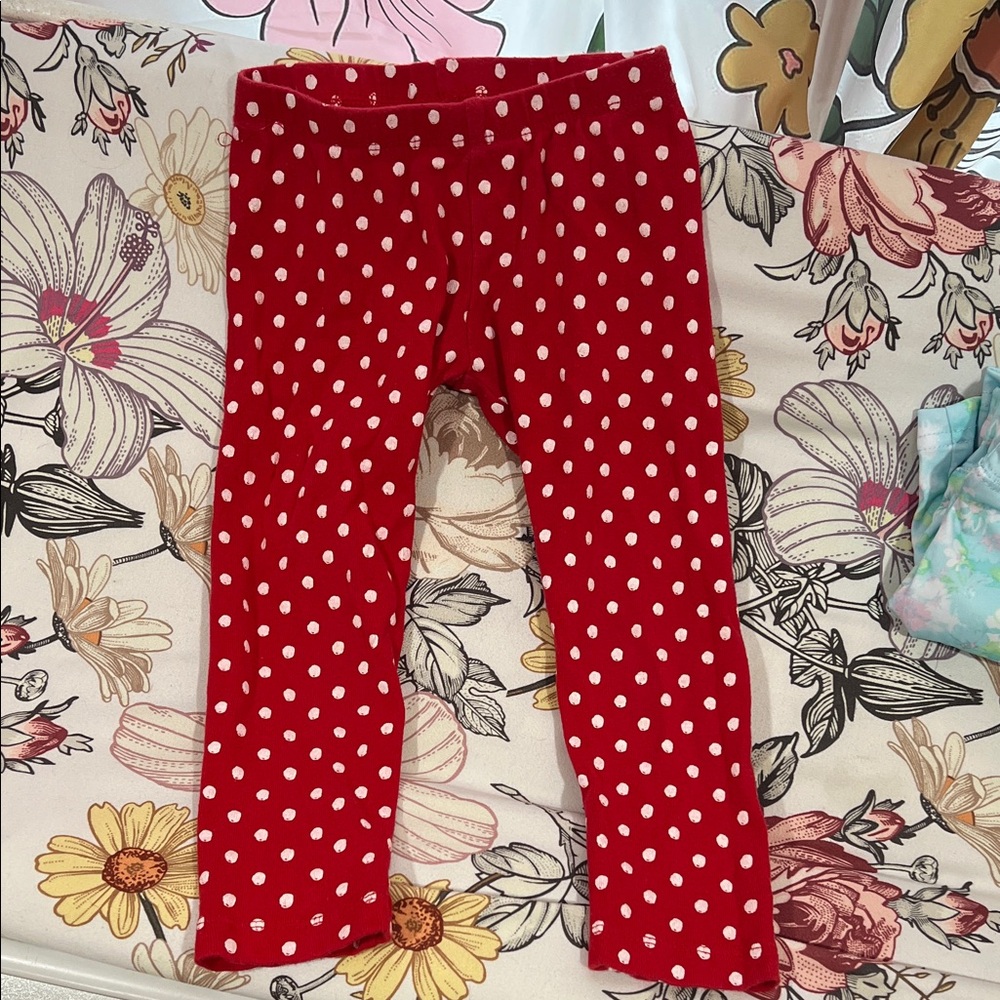 Gymboree Red Leggings with White Polka Dots